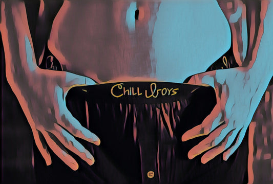 lady wearing black boxers, chill boys bamboo boxer shorts