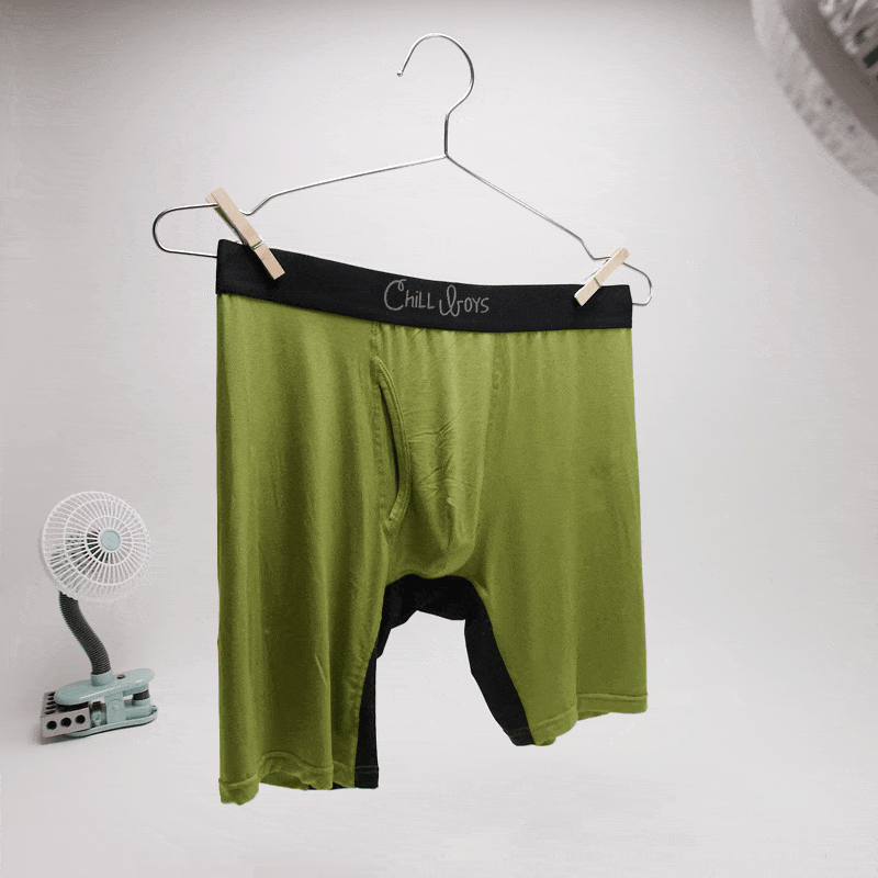 green boxer briefs blowing in the wind