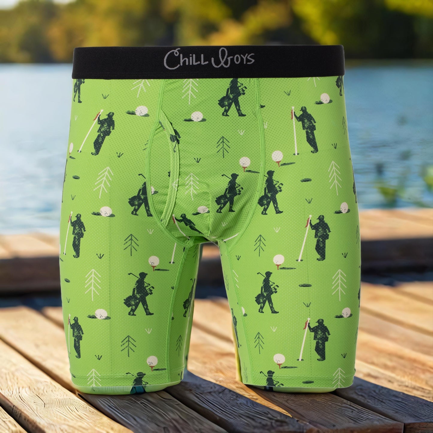 Green golf boxer briefs chill boys