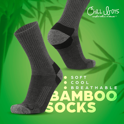 Chill Boys Bamboo Crew Socks - Moisture Wicking Bamboo Socks - graphic