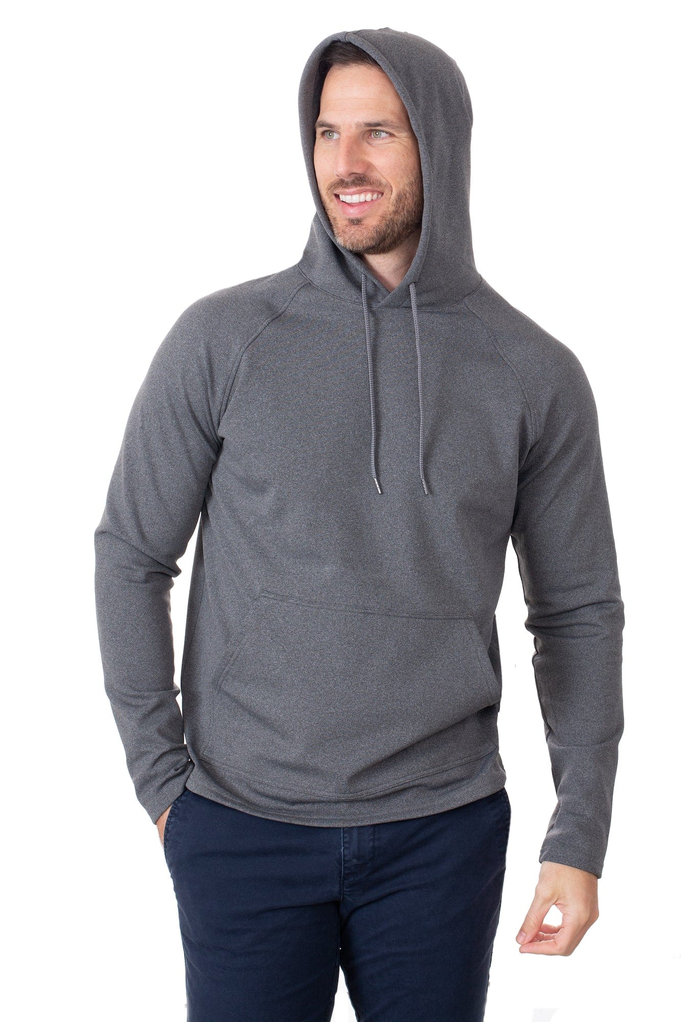 performance hooded sweatshirt light gray