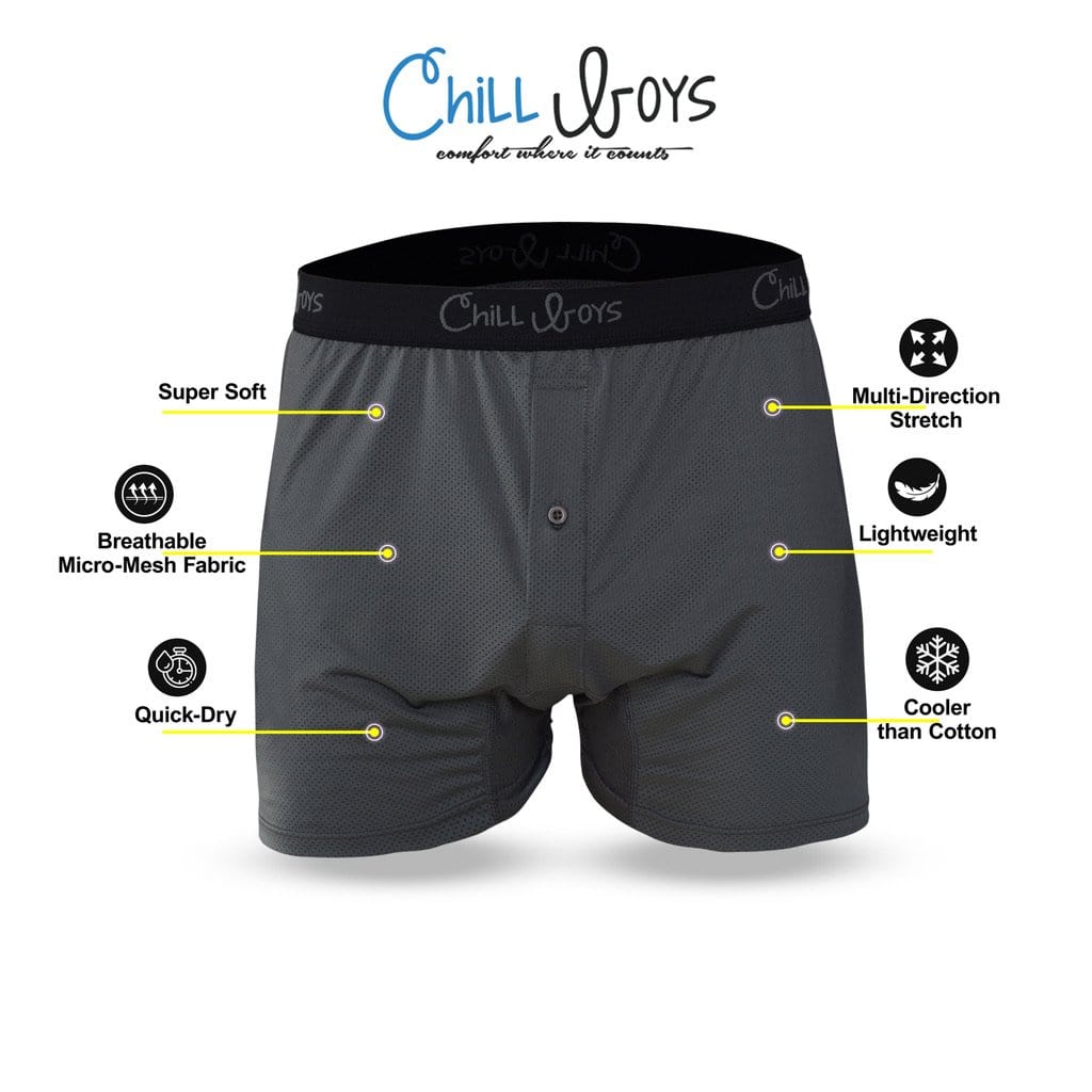 Chill Boys Performance Boxers - Cool, Soft, Breathable Men's Boxers