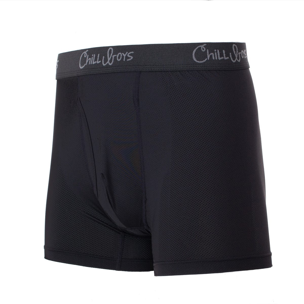 Onyx Black - Chill Boys Soft Stretch, Quick-Dry Trunks - angle view
