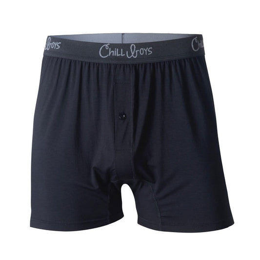 Chill Boys Soft Bamboo Boxers - Plush Luxury Men's Boxer Shorts - Black