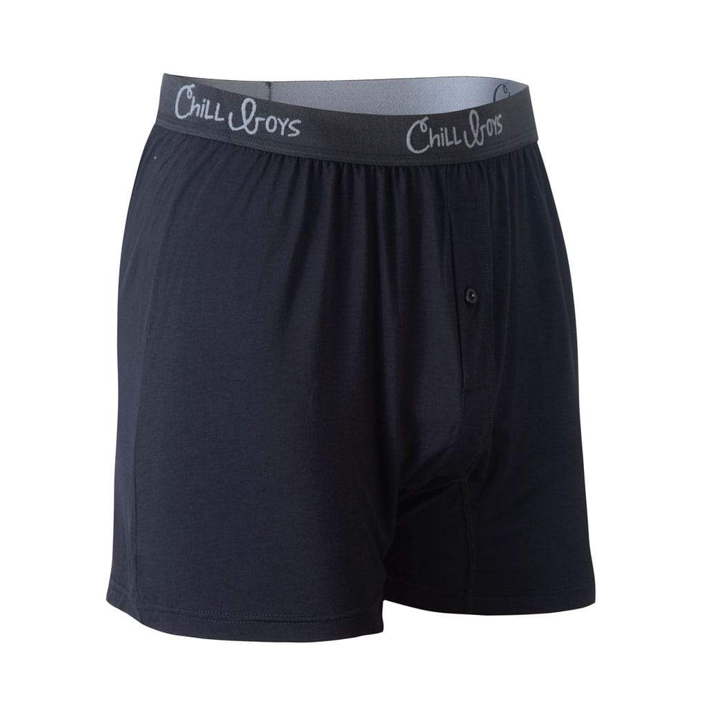 Chill Boys Soft Bamboo Boxers - Plush Luxury Men's Boxer Shorts - Black