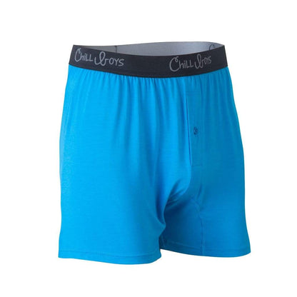 Chill Boys Soft Bamboo Boxers - Plush Luxury Men's Boxer Shorts - Cool Blue
