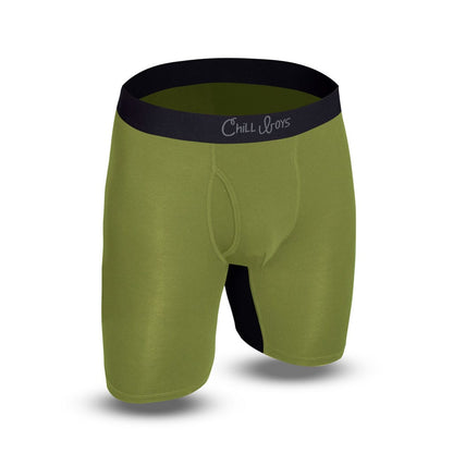 Soft Bamboo Boxer Briefs with Anti-Chafing Glide Zone - Bamboo Green