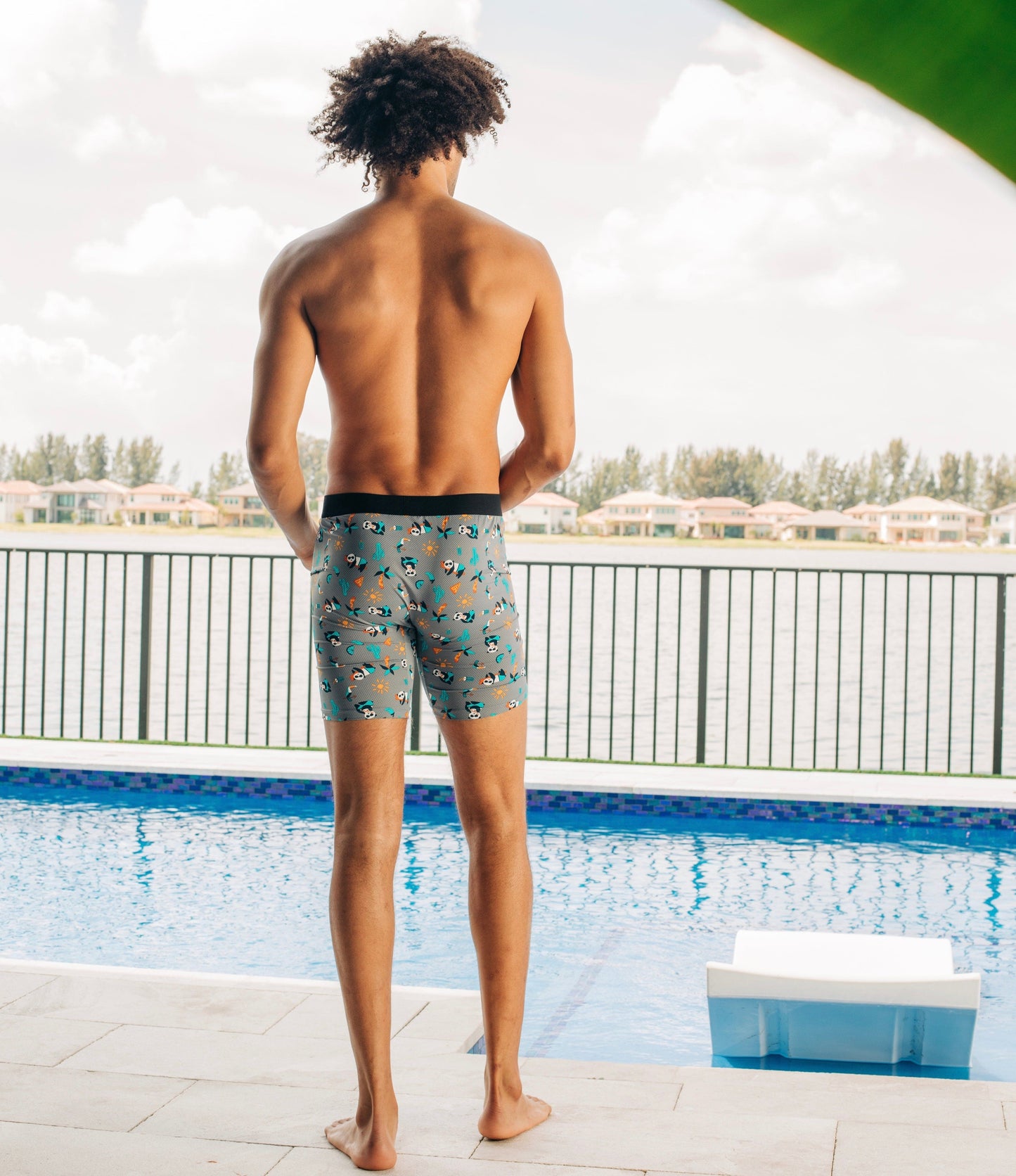 Chill Panda Print Performance Boxer Briefs