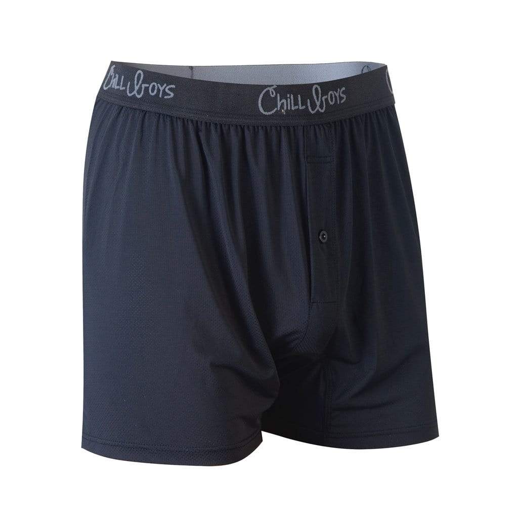 Chill Boys Performance Boxers - Cool, Soft, Breathable Men's wicking Underwear - Black