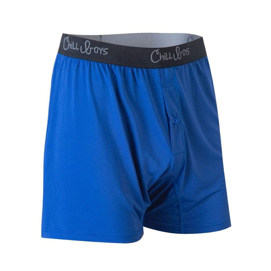 Chill Boys Performance Boxers - Cool, Soft, Breathable Men's wicking Underwear - Blue